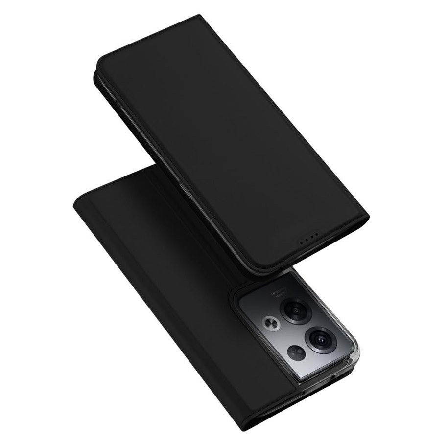 Puhelin - Kannet ja kotelot - Dux Ducis Skin Pro Case Oppo Reno 8 Pro Flip Cover Card Wallet Stand Black - 6934913033128