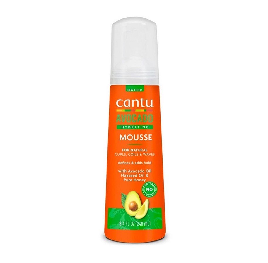 Hiusten muotoilu - Cantu Avocado Oil Hair Styling Mousse – Definition & Control Light Hold 248 ml - 810006942460