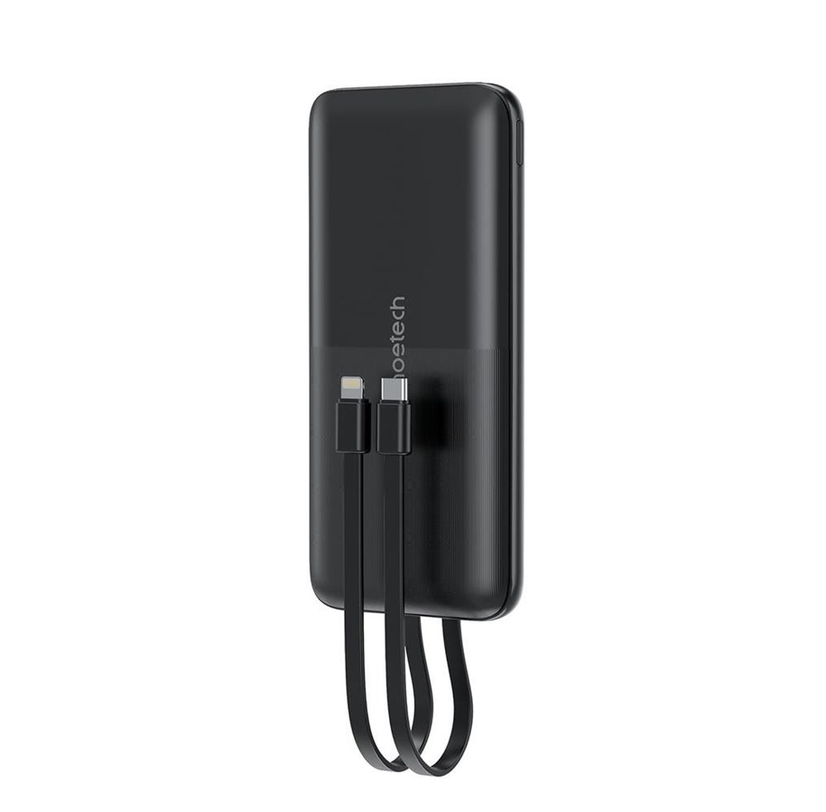 Powerbank - Choetech B654 22.5W USB-A / USB-C / Micro USB with Built-in USB-C / Lightning Cable - Black Powerbank - musta - 10000 mAh - 01.01.04.XX-B654-BK