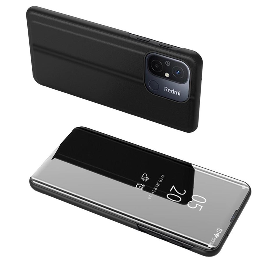 Puhelin - Kannet ja kotelot - Hurtel Clear View Case cover for Xiaomi Redmi 11A / Poco C55 / Redmi 12C Flip Case Black - 9145576275986