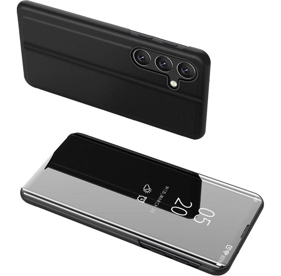 Puhelin - Kannet ja kotelot - Hurtel Clear View Case Cover for Samsung Galaxy A24 4G Flip Cover Black - 9145576275931
