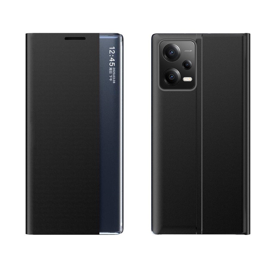 Puhelin - Kannet ja kotelot - Hurtel New Sleep Case Cover for Xiaomi Redmi Note 12 5G / Poco X5 5G Cover with Flip Stand Black - 9145576275870