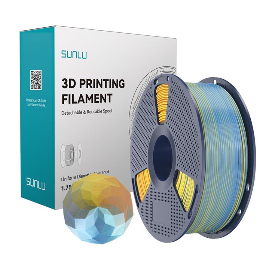 Filamentti/hartsi - 3D-tulostin - Sunlu PLA+ Silk Forth-Color Filament (blue-purple - PLA+ Silk FC Blu Pur