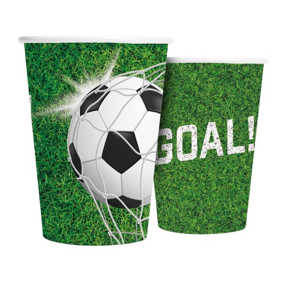 Lelut - Globos Paper Cups 210ml Football - 8 pcs. - 7325