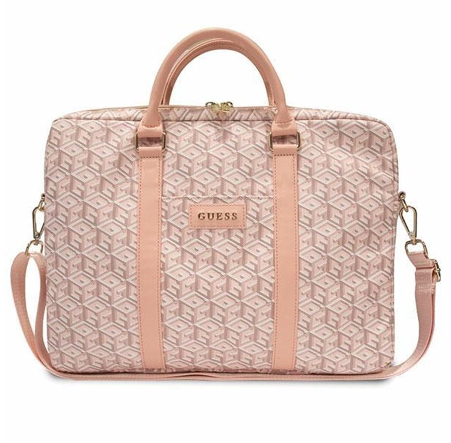 Laukut - GUESS GCube Stripes bag for a 16" laptop - pink - 3666339113001