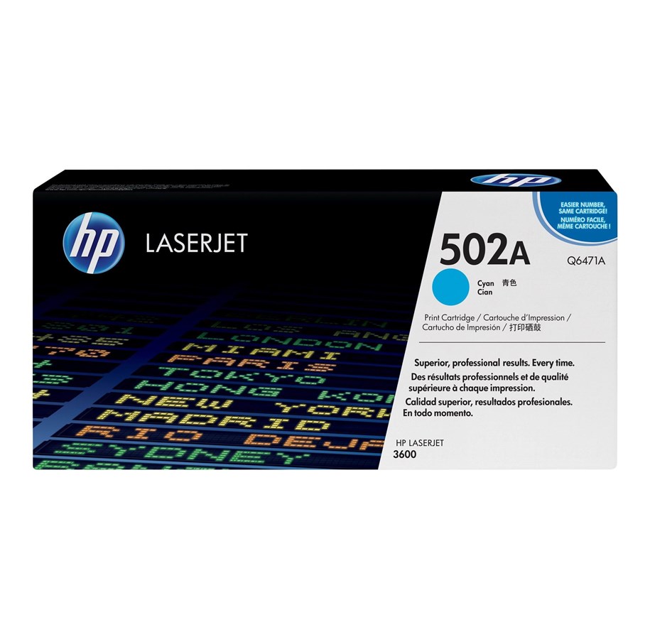 Mustepatruunat, värikasetit ja lisävarusteet - HP 502A / Q6471A syaani värikasetti - Q6471A