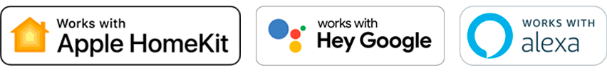 banner: HomeKit logo, Alexa logo, Google Assistant logo