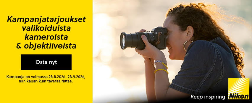 Kampanjatarjous valikoiduista Nikon-kameroista ja objektiiveista - Proshop