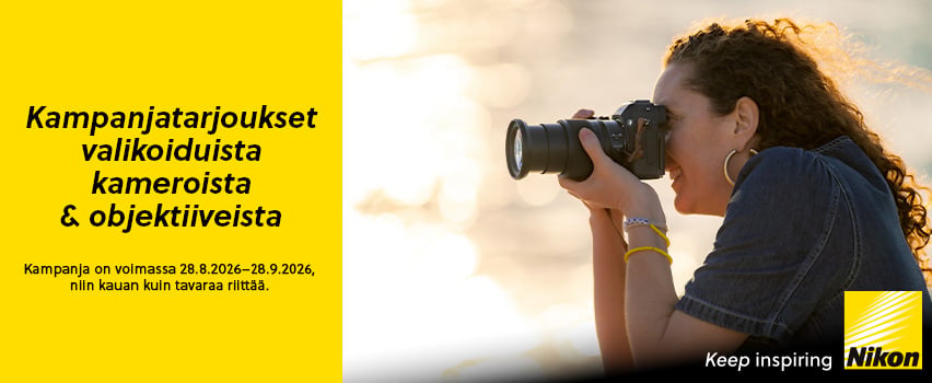 Kampanjatarjous valikoiduista Nikon-kameroista ja objektiiveista - Proshop