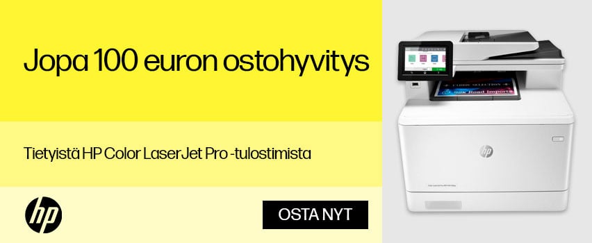 HP Color LaserJet Pro Cashback - Jopa 100 euron ostohyvitys