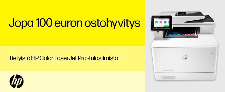 HP Color LaserJet Pro Cashback - Jopa 100 euron ostohyvitys