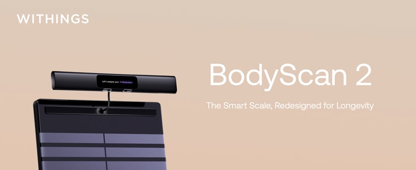 Withings BodyScan 2 – älykäs vaaka uudelleensuunniteltu pitkäikäisyyttä varten edistyksellisellä kehonanalyysillä ja terveyden seurannalla