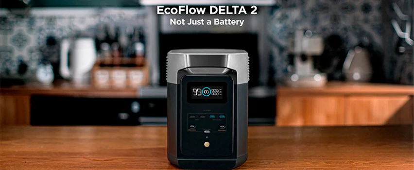 EcoFlow DELTA 2 virta-asema keittiötasolla – Not Just a Battery, kannettava virta kotikäyttöön