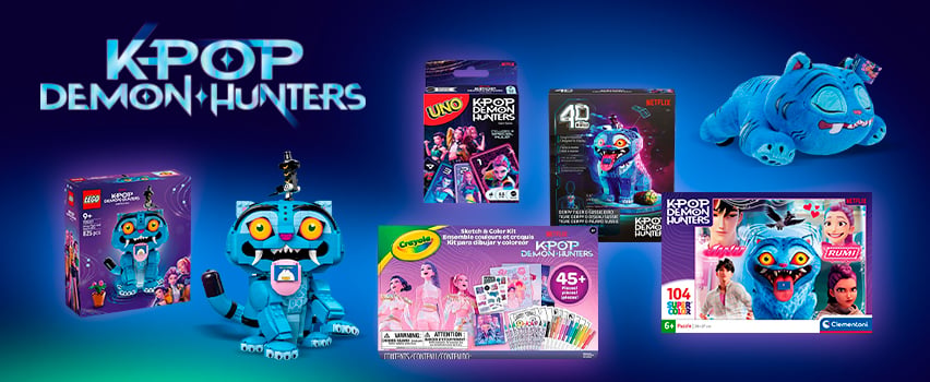 K-Pop Demon Hunters -oheistuotteet – LEGO, UNO, Crayola, 4D palapeli, Clementoni ja pehmolelu Netflix-sarjasta