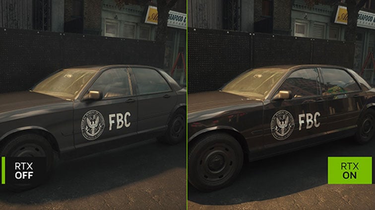 NVIDIA GeForce RTX – Control Resonant grafiikkavertailu RTX OFF ja RTX ON – realistinen ray tracing FBC-autossa